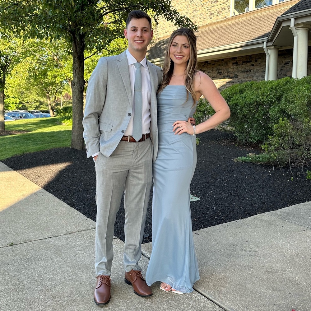 Azazie Teyana Bridesmaid Dress Dusty Blue